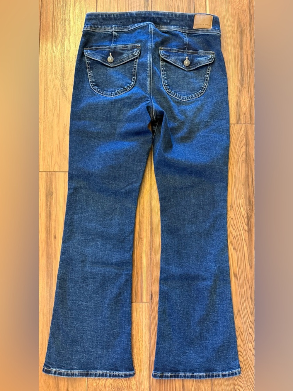 American Eagle Outfitters Dark Blue Flare Jeans - Picture 2 of 4